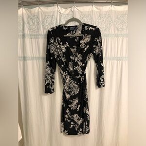 American Living Black and White Long Sleeve Dress